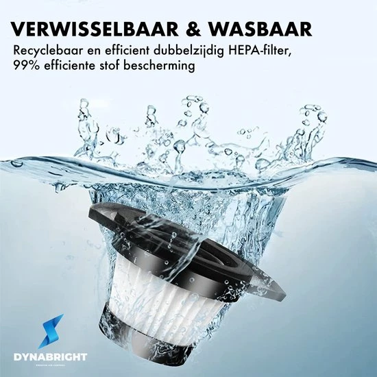 DynaBright Kruimeldief - Nat En Droog - Stofzuiger Zonder Zak - 6000PA - Vacuum Cleaner - USB Oplaadbaar - Kruimeldief Snoerloos - Stofzuiger - Met Stofzuigermond - Draadloos 9 DynaBright Kruimeldief - Nat En Droog - Stofzuiger Zonder Zak - 6000PA - Vacuum Cleaner - USB Oplaadbaar - Kruimeldief Snoerloos - Stofzuiger - Met Stofzuigermond - Draadloos - Afbeelding 9