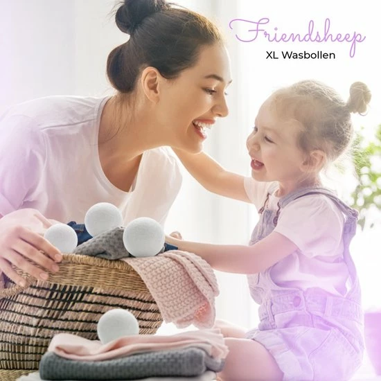 Friendsheep Nieuw Zeelands Herbruikbare Wollen Drogerballen - Wasbollen - Schaapswol -Duurzame Wasballen - 6 Stuks 9 Friendsheep Nieuw Zeelands Herbruikbare Wollen Drogerballen - Wasbollen - Schaapswol -Duurzame Wasballen - 6 Stuks - Afbeelding 9