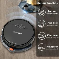 Sanovy 3 In 1 Robotstofzuiger Met Dweilfunctie - 1800 PA- Automatische Laadstation - Dweilrobot – App 17 Sanovy 3 In 1 Robotstofzuiger Met Dweilfunctie - 1800 PA- Automatische Laadstation - Dweilrobot – App -SolisVac Plus Shop 550x550 877