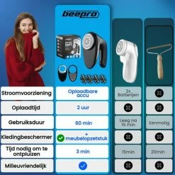 Beepro® Elektrische Pluizenverwijderaar - Ontpluizer - Draadloos En Oplaadbaar - Zwart 27 Beepro® Elektrische Pluizenverwijderaar - Ontpluizer - Draadloos En Oplaadbaar - Zwart -SolisVac Plus Shop 550x550 900