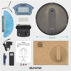 Auronic WiFi Robot Stofzuiger - 1400Pa - Dweilfunctie - Draadloos - Automatisch Laadstation - Stof Tot Hondenhaar - Zwart Met Oranje Accenten -SolisVac Plus Shop 550x550 914