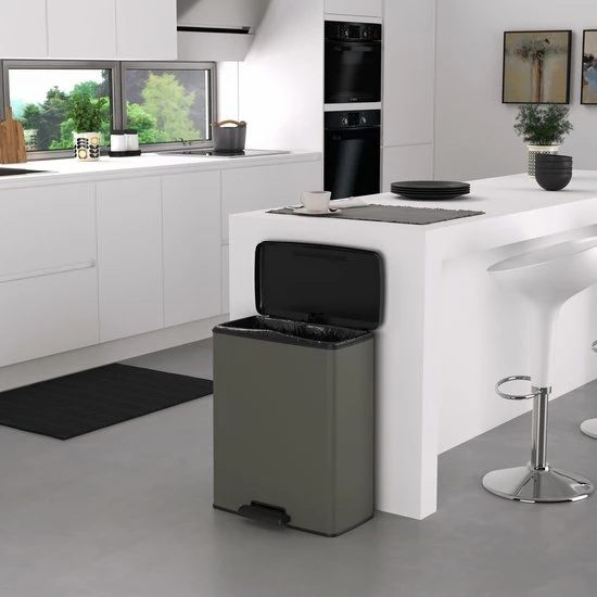 Curver Deco Bin Prullenbak - 65L - Rechthoekig - Cool Grey 4 Curver Deco Bin Prullenbak - 65L - Rechthoekig - Cool Grey - Afbeelding 4