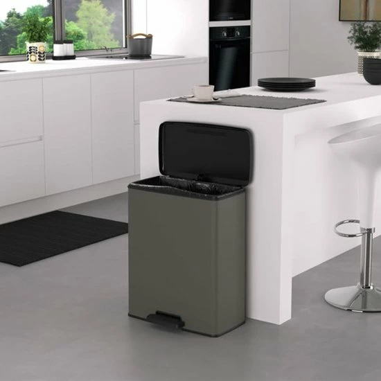 Curver Deco Bin Prullenbak - 65L - Rechthoekig - Cool Grey 11 Curver Deco Bin Prullenbak - 65L - Rechthoekig - Cool Grey - Afbeelding 11
