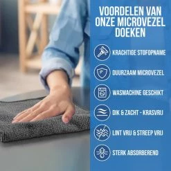 Strex Microvezeldoekjes - 12 Stuks 30 X 30 Cm - Wasbaar - Schoonmaakdoekjes - Schoonmaak / Auto -SolisVac Plus Shop 550x550 983