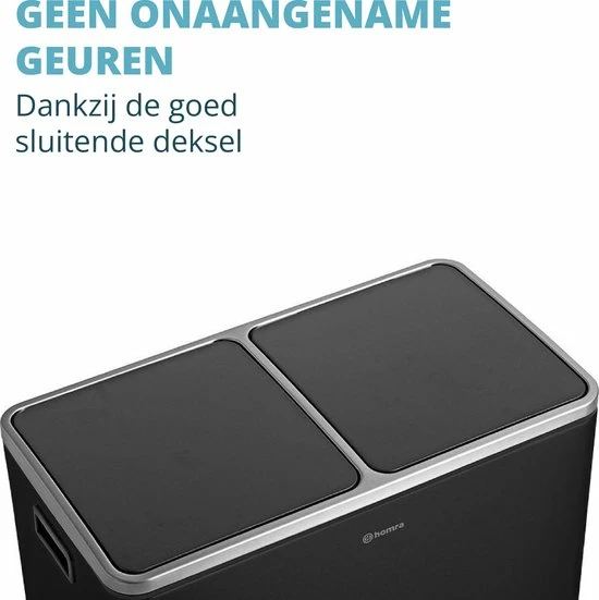 Duo Prullenbak 60 Liter Homra Quickx - 2-vaks Afvalscheidings Pedaalemmer Van Homra – 60 Liter (2x30 L) Vuilbak – Zwarte Afvalemmer Met 2 Vakken - RVS - Vuilnisbak Keuken - Hygiënisch Afval Scheiden - Zwart - Pedaal Prullenbak - Vuilnisemmer 6 Duo Prullenbak 60 Liter Homra Quickx - 2-vaks Afvalscheidings Pedaalemmer Van Homra – 60 Liter (2x30 L) Vuilbak – Zwarte Afvalemmer Met 2 Vakken - RVS - Vuilnisbak Keuken - Hygiënisch Afval Scheiden - Zwart - Pedaal Prullenbak - Vuilnisemmer - Afbeelding 6