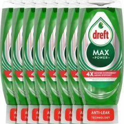 Dreft MaxPower Vloeibaar Afwasmiddel - 8 X 450 Ml