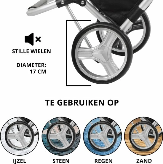 ShoppingCruiser® ‘Foldable’ Boodschappentrolley | Opvouwbare Boodschappenwagen |Afneembare Boodschappentas | Koelvak | Zwart 6 ShoppingCruiser® ‘Foldable’ Boodschappentrolley | Opvouwbare Boodschappenwagen |Afneembare Boodschappentas | Koelvak | Zwart - Afbeelding 6