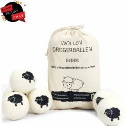 Merah Nieuw Zeelands Herbruikbare Wollen Drogerballen - Wasbollen - Schaapswol -Duurzame Wasballen