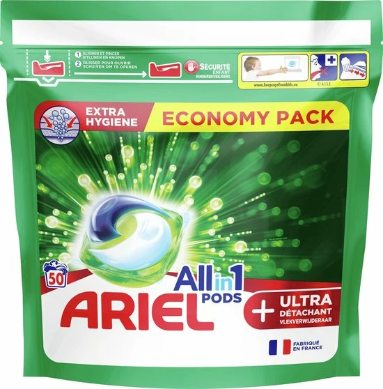Ariel All In 1 Wasmiddel Pods + Ultra Vlekverwijderaar - 2x50 Wasbeurten - Voordeelverpakking 2 Ariel All In 1 Wasmiddel Pods + Ultra Vlekverwijderaar - 2x50 Wasbeurten - Voordeelverpakking - Afbeelding 2