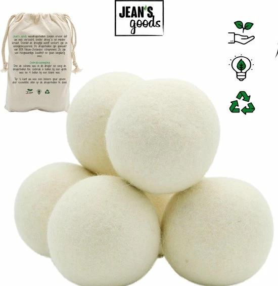 Jean's Goods Drogerballen - Droogballen - Wasdrogerballen - Wasdroger Ballen - Wasbol - Wasbollen - Wasballen - Energiebesparende Producten - Energiebesparend - Duurzaam Cadeau - RWS Wol - Zero Waste - Wasverzachter - Beige - 6 Stuks 6 Jean's Goods Drogerballen - Droogballen - Wasdrogerballen - Wasdroger Ballen - Wasbol - Wasbollen - Wasballen - Energiebesparende Producten - Energiebesparend - Duurzaam Cadeau - RWS Wol - Zero Waste - Wasverzachter - Beige - 6 Stuks - Afbeelding 6