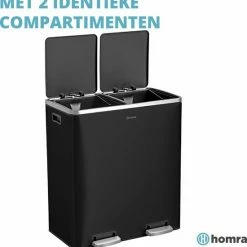 Duo Prullenbak 60 Liter Homra Quickx - 2-vaks Afvalscheidings Pedaalemmer Van Homra – 60 Liter (2x30 L) Vuilbak – Zwarte Afvalemmer Met 2 Vakken - RVS - Vuilnisbak Keuken - Hygiënisch Afval Scheiden - Zwart - Pedaal Prullenbak - Vuilnisemmer 18 Duo Prullenbak 60 Liter Homra Quickx - 2-vaks Afvalscheidings Pedaalemmer Van Homra – 60 Liter (2x30 L) Vuilbak – Zwarte Afvalemmer Met 2 Vakken - RVS - Vuilnisbak Keuken - Hygiënisch Afval Scheiden - Zwart - Pedaal Prullenbak - Vuilnisemmer -SolisVac Plus Shop 550x566 8