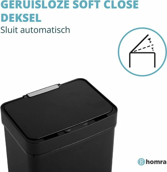 Homra Nexo Afvalscheiding Sensor Prullenbak Zwart 72 Liter - 3 Vakken - 2x12L+48L - Infrarood Sensor - Design Trio Afvalemmer - Afvalscheidingsprullenbak - Keuken Afvalemmer - Recycle Afvalbak - Hygiënisch - Kantoor Vuilbak - Elektrisch - Vuilnisbak 8 Homra Nexo Afvalscheiding Sensor Prullenbak Zwart 72 Liter - 3 Vakken - 2x12L+48L - Infrarood Sensor - Design Trio Afvalemmer - Afvalscheidingsprullenbak - Keuken Afvalemmer - Recycle Afvalbak - Hygiënisch - Kantoor Vuilbak - Elektrisch - Vuilnisbak - Afbeelding 8