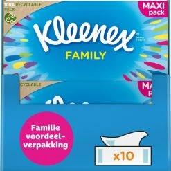 Kleenex Tissues - Family Box - Voordeelverpakking - 10 X 128 Stuks = 1280 Zakdoekjes