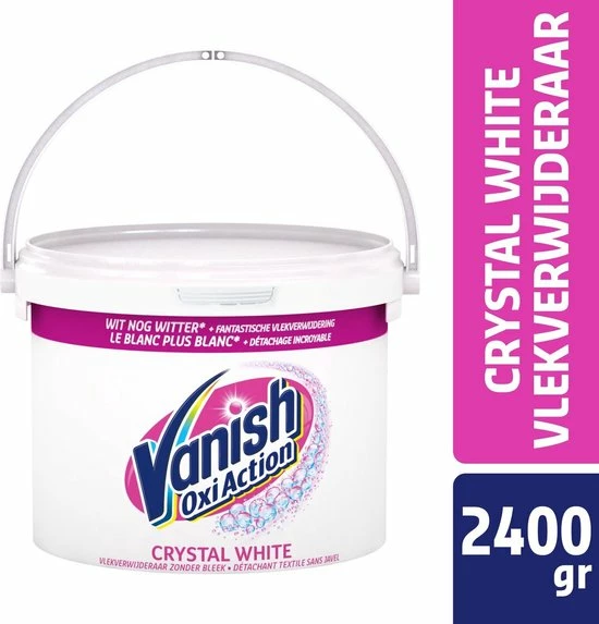 Vanish Oxi Action Crystal White Base Poeder - Voor Witte Was - 2,4 Kg 8 Vanish Oxi Action Crystal White Base Poeder - Voor Witte Was - 2,4 Kg - Afbeelding 8