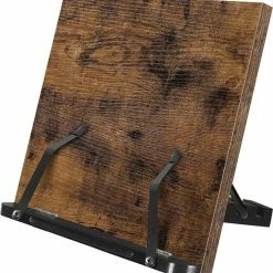 Acaza Leesstandaard - Boekenhouder - Boekensteun - Opvouwbare En Verstelbare Kookboekdisplay - Rustiek Bruin