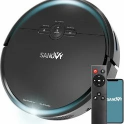 Sanovy 3 In 1 Robotstofzuiger Met Dweilfunctie - 1800 PA- Automatische Laadstation - Dweilrobot – App
