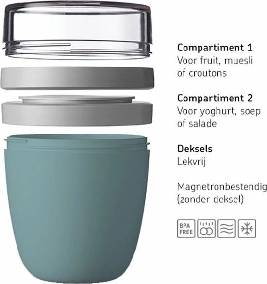 Mepal – Lunchpot Ellipse – Praktische Muesli Beker To Go – Nordic Pink – Geschikt Voor Vriezer, Magnetron En Vaatwasser. 5 Mepal – Lunchpot Ellipse – Praktische Muesli Beker To Go – Nordic Pink – Geschikt Voor Vriezer, Magnetron En Vaatwasser. - Afbeelding 5