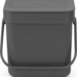 Brabantia Sort & Go Afvalbakje Aanrecht - 3 L - Dark Grey