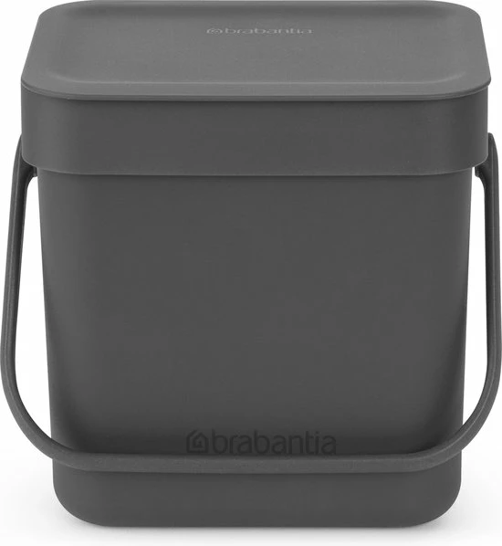 Brabantia Sort & Go Afvalbakje Aanrecht - 3 L - Dark Grey 1 Brabantia Sort & Go Afvalbakje Aanrecht - 3 L - Dark Grey