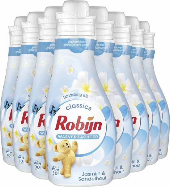Robijn Jasmijn & Sandelhout Wasverzachter - 8 X 30 Wasbeurten- Voordeelverpakking 1 Robijn Jasmijn & Sandelhout Wasverzachter - 8 X 30 Wasbeurten- Voordeelverpakking