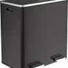O'DADDY® Prullenbak Afvalscheiding - Vuilnisbak 60L (2x 30L) - 59 X 65 X 32 Cm - Zwart
