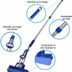Aquascopic Magic Mop Vloerwisser - Dweilsysteem Zonder Wringen - Inclusief Telescoopsteel 150 Cm - Blauw 12 Aquascopic Magic Mop Vloerwisser - Dweilsysteem Zonder Wringen - Inclusief Telescoopsteel 150 Cm - Blauw -SolisVac Plus Shop 550x633