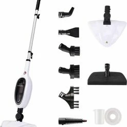 Media Evolution STEAM-IT 2 In 1 Stoomreiniger Én Handstomer - Met Opzetstukken Voor Alle Vloeren, Bank, Badkamer En Tapijt - Wit