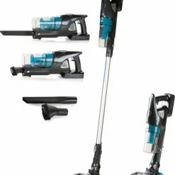 PRIMO Stofzuiger Zonder Zak PR501SV - 3-in-1 Steelstofzuiger Draadloos - Kruimelzuiger - HEPA Filter - Grijs/Blauw