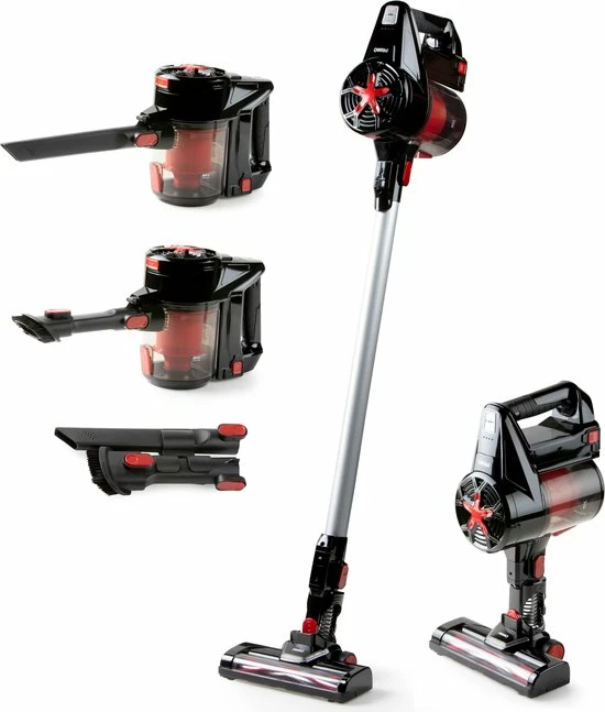 PRIMO Stofzuiger Zonder Zak PR504SV - 3-in-1 Steelstofzuiger Draadloos - Kruimelzuiger - HEPA Filter - Zwart/Rood 1 PRIMO Stofzuiger Zonder Zak PR504SV - 3-in-1 Steelstofzuiger Draadloos - Kruimelzuiger - HEPA Filter - Zwart/Rood