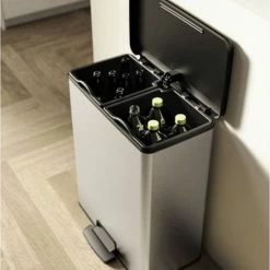 Curver Deco Bin Duo Prullenbak - 26L+26L - Afvalscheiding - Rechthoekig - Lichtgrijs 30 Curver Deco Bin Duo Prullenbak - 26L+26L - Afvalscheiding - Rechthoekig - Lichtgrijs -SolisVac Plus Shop 550x661
