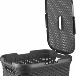 Curver Style Wasmand Met Deksel - 60L - 2 Stuks - Antraciet -SolisVac Plus Shop 550x670