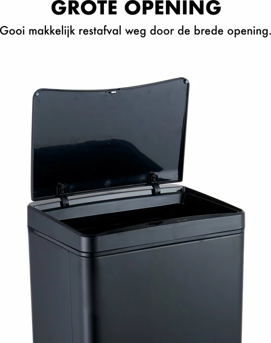 MOA Sensor Prullenbak - 50 Liter - RVS & Duurzaam ABS - Non-slip - Geruisloze Deksel - Vertraagd Sluiten Modus - Zwart - SB02B 10 MOA Sensor Prullenbak - 50 Liter - RVS & Duurzaam ABS - Non-slip - Geruisloze Deksel - Vertraagd Sluiten Modus - Zwart - SB02B - Afbeelding 10
