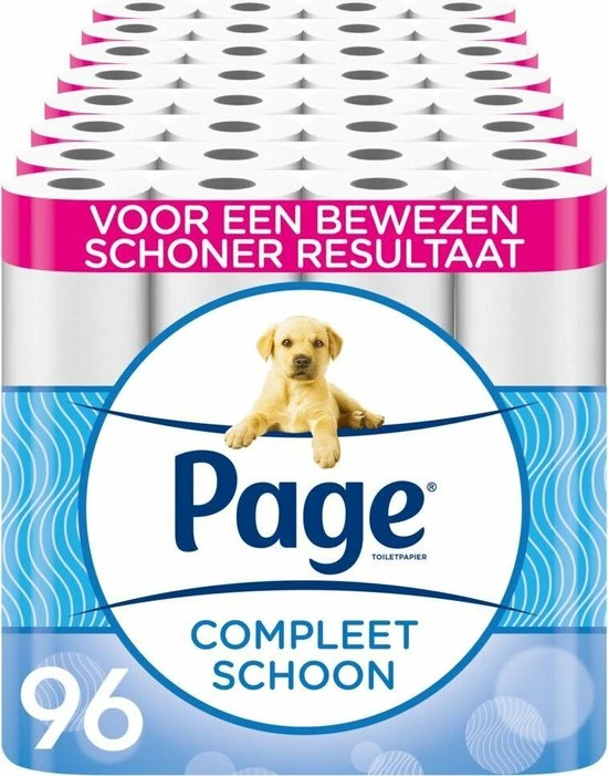 Page Toiletpapier - 96 Rollen - Compleet Schoon Wc Papier - Voordeelverpakking 1 Page Toiletpapier - 96 Rollen - Compleet Schoon Wc Papier - Voordeelverpakking