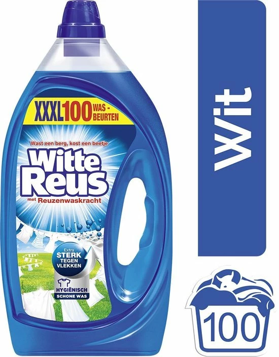 Witte Reus Gel Wasmiddel- Kwartaalverpakking - 100 Wasbeurten 4 Witte Reus Gel Wasmiddel- Kwartaalverpakking - 100 Wasbeurten - Afbeelding 4