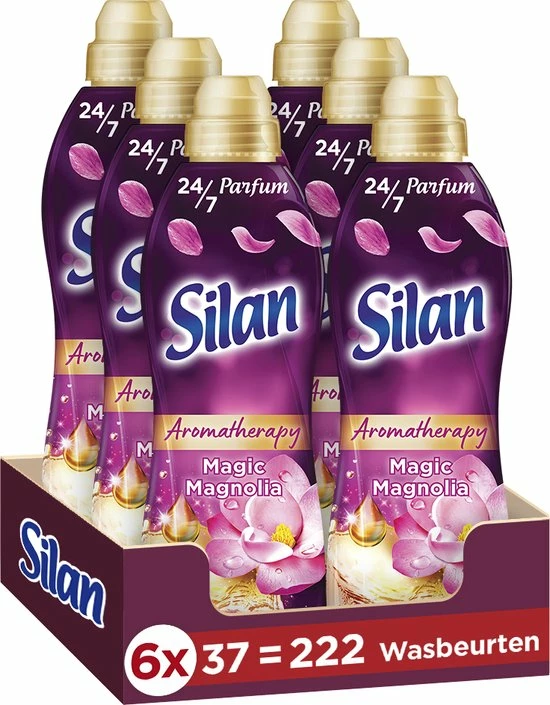 Silan Aroma Therapy Magic Magnolia Wasverzachter - 6 X 37 Wasbeurten - Voordeelverpakking 1 Silan Aroma Therapy Magic Magnolia Wasverzachter - 6 X 37 Wasbeurten - Voordeelverpakking