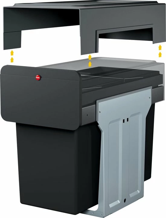Hailo Tandem - Inbouw Prullenbak - 2x 14 Liter Inhoud - 25,1 X 40 X 49 Cm - Met 2 Compartimenten - Zwart 10 Hailo Tandem - Inbouw Prullenbak - 2x 14 Liter Inhoud - 25,1 X 40 X 49 Cm - Met 2 Compartimenten - Zwart - Afbeelding 10