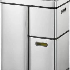 EKO Mirage Plus Sensor Afvalscheider Prullenbak - 35 + 15 + 15 L - Mat RVS -SolisVac Plus Shop 550x726 2