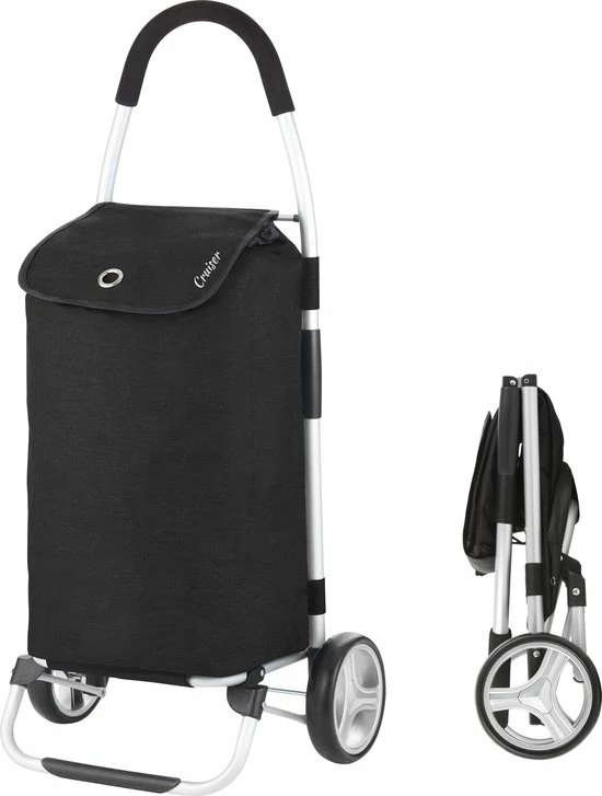 ShoppingCruiser® ‘Foldable’ Boodschappentrolley | Opvouwbare Boodschappenwagen |Afneembare Boodschappentas | Koelvak | Zwart 10 ShoppingCruiser® ‘Foldable’ Boodschappentrolley | Opvouwbare Boodschappenwagen |Afneembare Boodschappentas | Koelvak | Zwart - Afbeelding 10