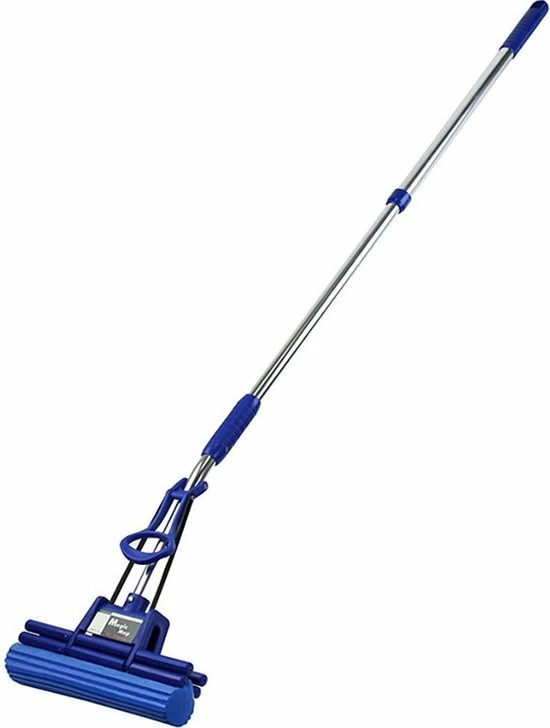 Aquascopic Magic Mop Vloerwisser - Dweilsysteem Zonder Wringen - Inclusief Telescoopsteel 150 Cm - Blauw 1 Aquascopic Magic Mop Vloerwisser - Dweilsysteem Zonder Wringen - Inclusief Telescoopsteel 150 Cm - Blauw