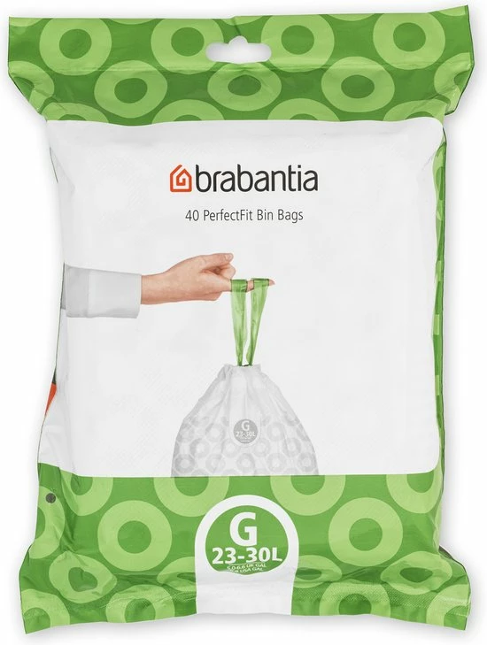 Brabantia PerfectFit Vuilniszakken - 23/30 L - Code G - 40 Stuks 1 Brabantia PerfectFit Vuilniszakken - 23/30 L - Code G - 40 Stuks
