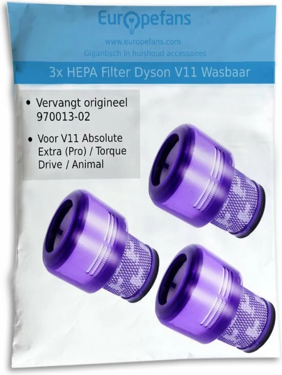 Europefans 3x HEPA Filter Compatible Met Dyson V11/V15 Stofzuiger Motor Wasbaar Absolute Pro Total Clean Torque Drive Animal Parquet SV14 970013-02 4 Europefans 3x HEPA Filter Compatible Met Dyson V11/V15 Stofzuiger Motor Wasbaar Absolute Pro Total Clean Torque Drive Animal Parquet SV14 970013-02 - Afbeelding 4