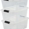 IRIS OHYAMA IRIS Topbox Opbergbox - 15L - 3 Stuks - Transparant/Zwart