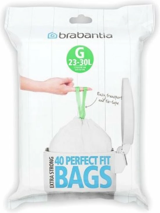 Brabantia PerfectFit Vuilniszakken - 23/30 L - Code G - 40 Stuks 8 Brabantia PerfectFit Vuilniszakken - 23/30 L - Code G - 40 Stuks - Afbeelding 8