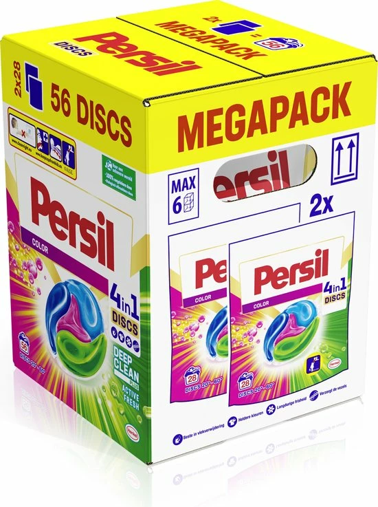Persil 4in1 Discs Color Wascapsules - Wasmiddel Capsules - Voordeelverpakking - 2x28 Wasbeurten 5 Persil 4in1 Discs Color Wascapsules - Wasmiddel Capsules - Voordeelverpakking - 2x28 Wasbeurten - Afbeelding 5