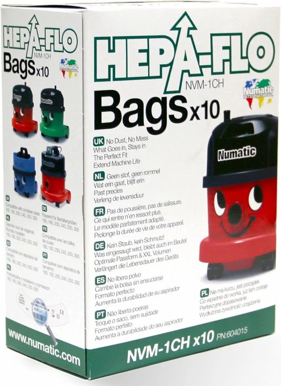 Numatic NVM-1CH Hepa - Stofzuigerzakken - 10 Stuks 1 Numatic NVM-1CH Hepa - Stofzuigerzakken - 10 Stuks