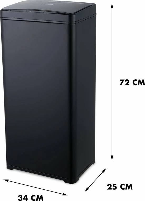 MOA Sensor Prullenbak - 50 Liter - RVS & Duurzaam ABS - Non-slip - Geruisloze Deksel - Vertraagd Sluiten Modus - Zwart - SB02B 3 MOA Sensor Prullenbak - 50 Liter - RVS & Duurzaam ABS - Non-slip - Geruisloze Deksel - Vertraagd Sluiten Modus - Zwart - SB02B - Afbeelding 3