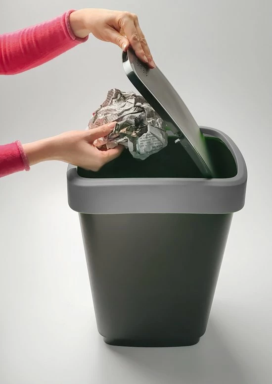 Rotho Twist Prullenbak- 50L - 60,2cm - Met Kanteldeksel - Zilver/Zwart 12 Rotho Twist Prullenbak- 50L - 60,2cm - Met Kanteldeksel - Zilver/Zwart - Afbeelding 12