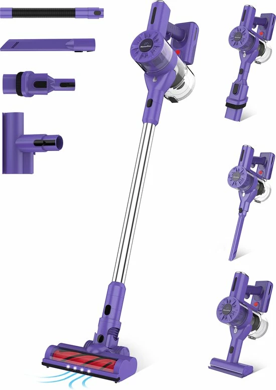 Motionflow Steelstofzuiger Draadloos Zonder Zak - 6 Delige Set - 200 Watt - Uitwasbaar Filter - Ophangsysteem 1 Motionflow Steelstofzuiger Draadloos Zonder Zak - 6 Delige Set - 200 Watt - Uitwasbaar Filter - Ophangsysteem