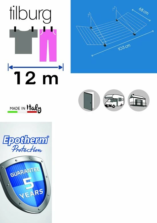 Tomado - Metaltex Tomado Tilburg Droogrek - 12m Drooglengte - Zilvergrijs 15 Tomado - Metaltex Tomado Tilburg Droogrek - 12m Drooglengte - Zilvergrijs - Afbeelding 15