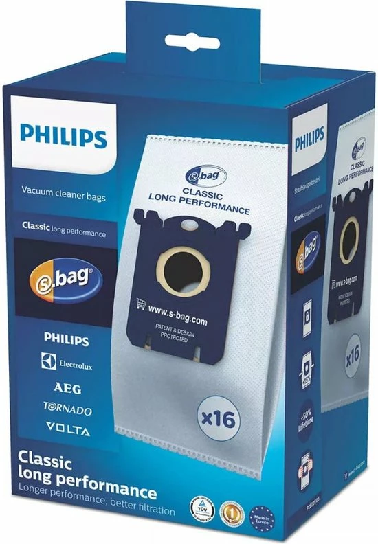 Philips S-bag FC8021/05 - Stofzuigerzakken - 16 Stuks 2 Philips S-bag FC8021/05 - Stofzuigerzakken - 16 Stuks - Afbeelding 2